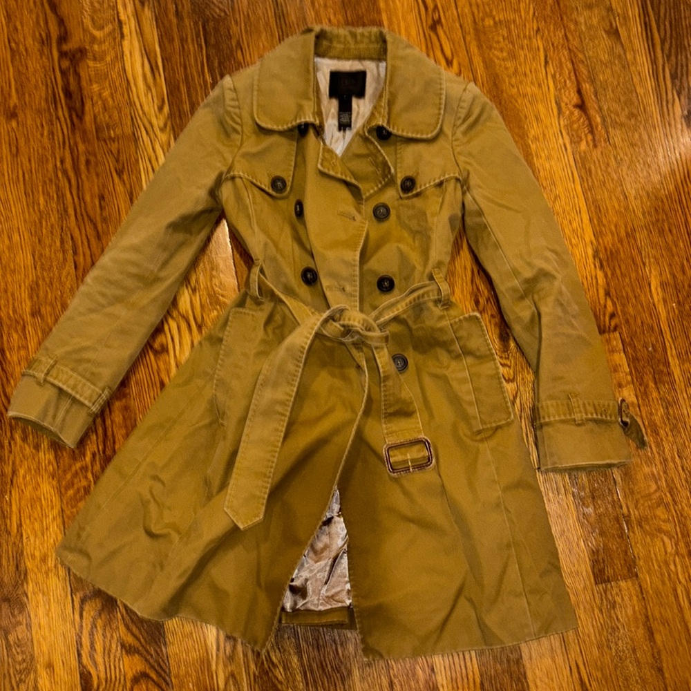 JCREW COLLECTION SIZE 2 cotton trench coat dark khaki